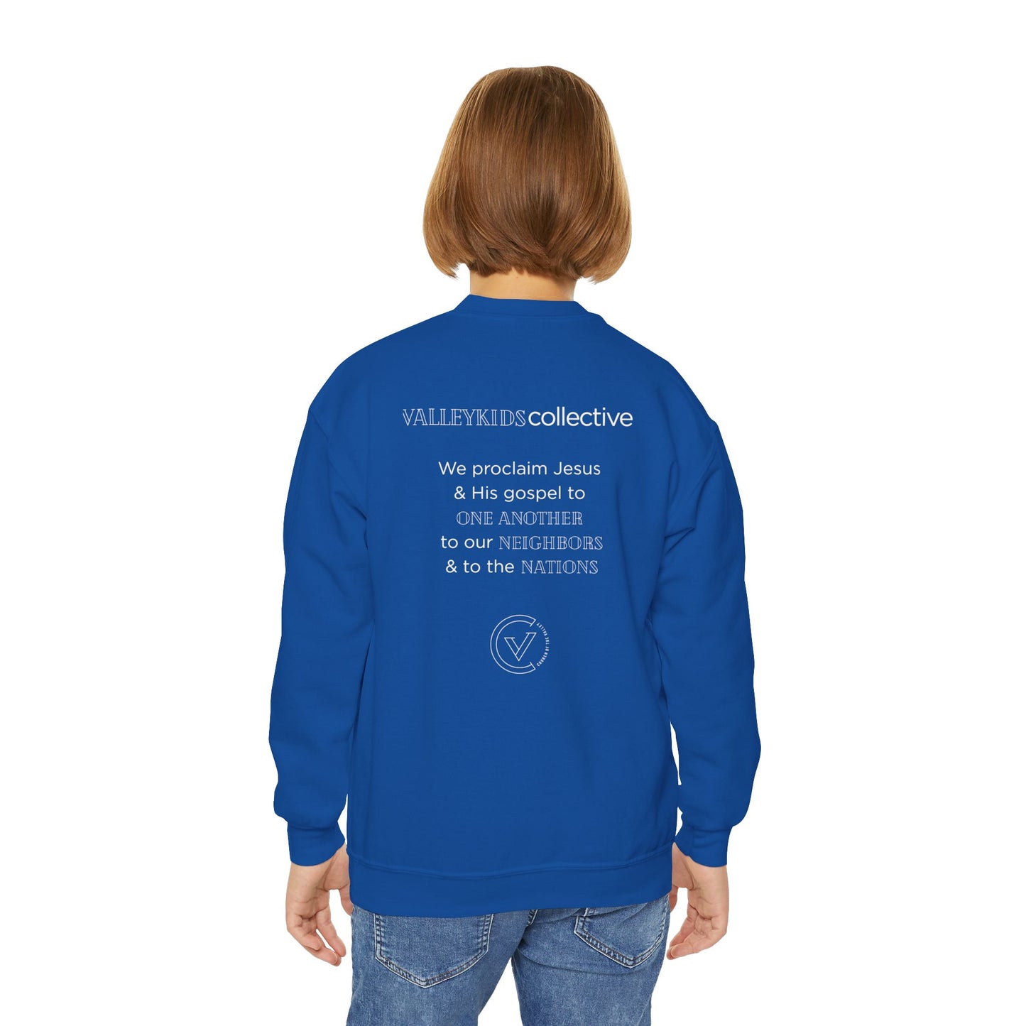 Youth Crewneck Sweatshirt — VKCO Logo Minimalist Kids Pullover