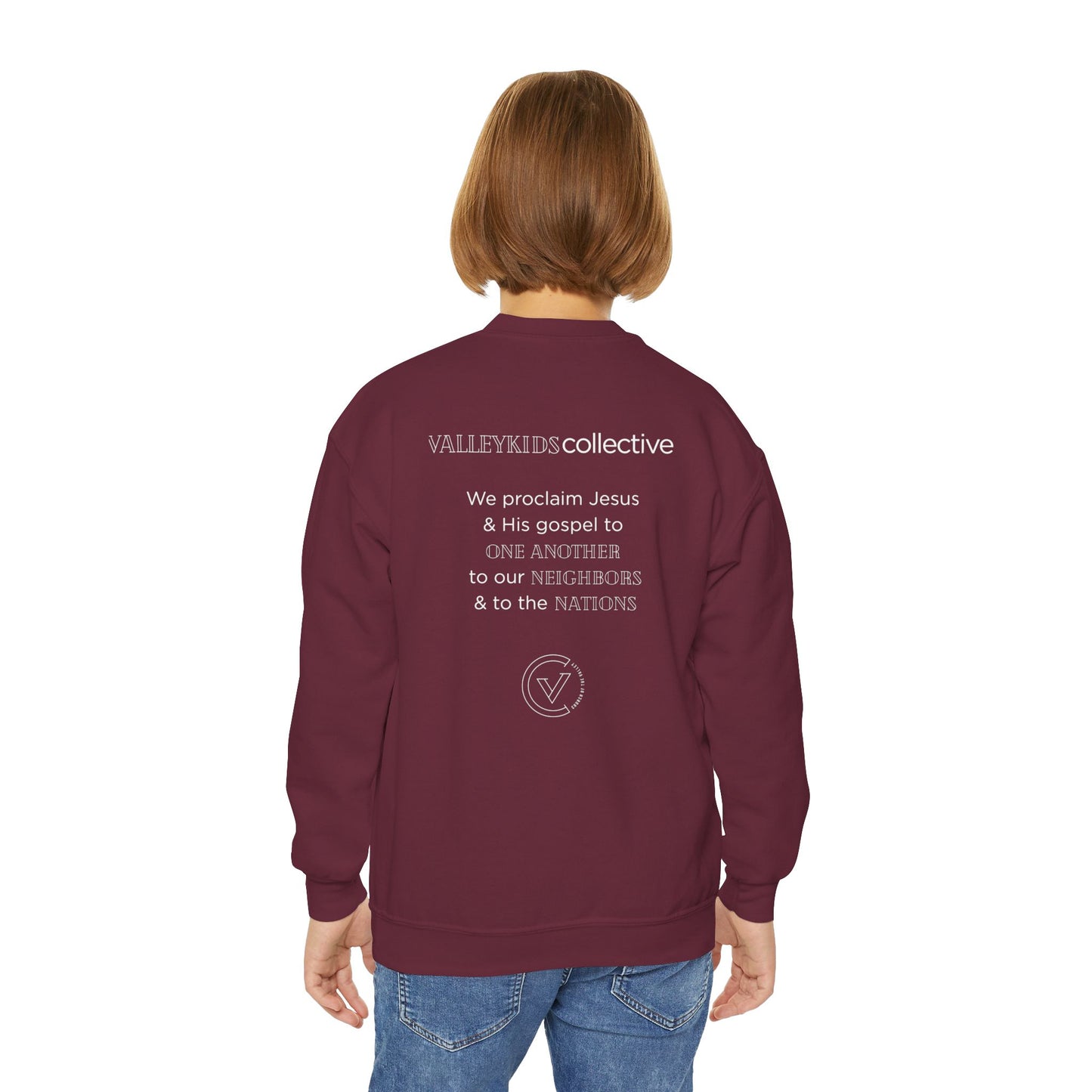 Youth Crewneck Sweatshirt — VKCO Logo Minimalist Kids Pullover